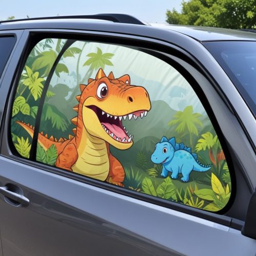 Fansport Car Window Shade Window Shield Cute Dinosaur UV Protection Car Sunshade